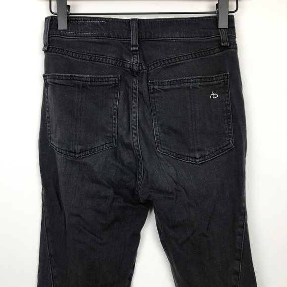 [3 for $15] Rag & Bone Justine Zipper Skinny Jeans Black Grey 25 - Picture 6 of 8